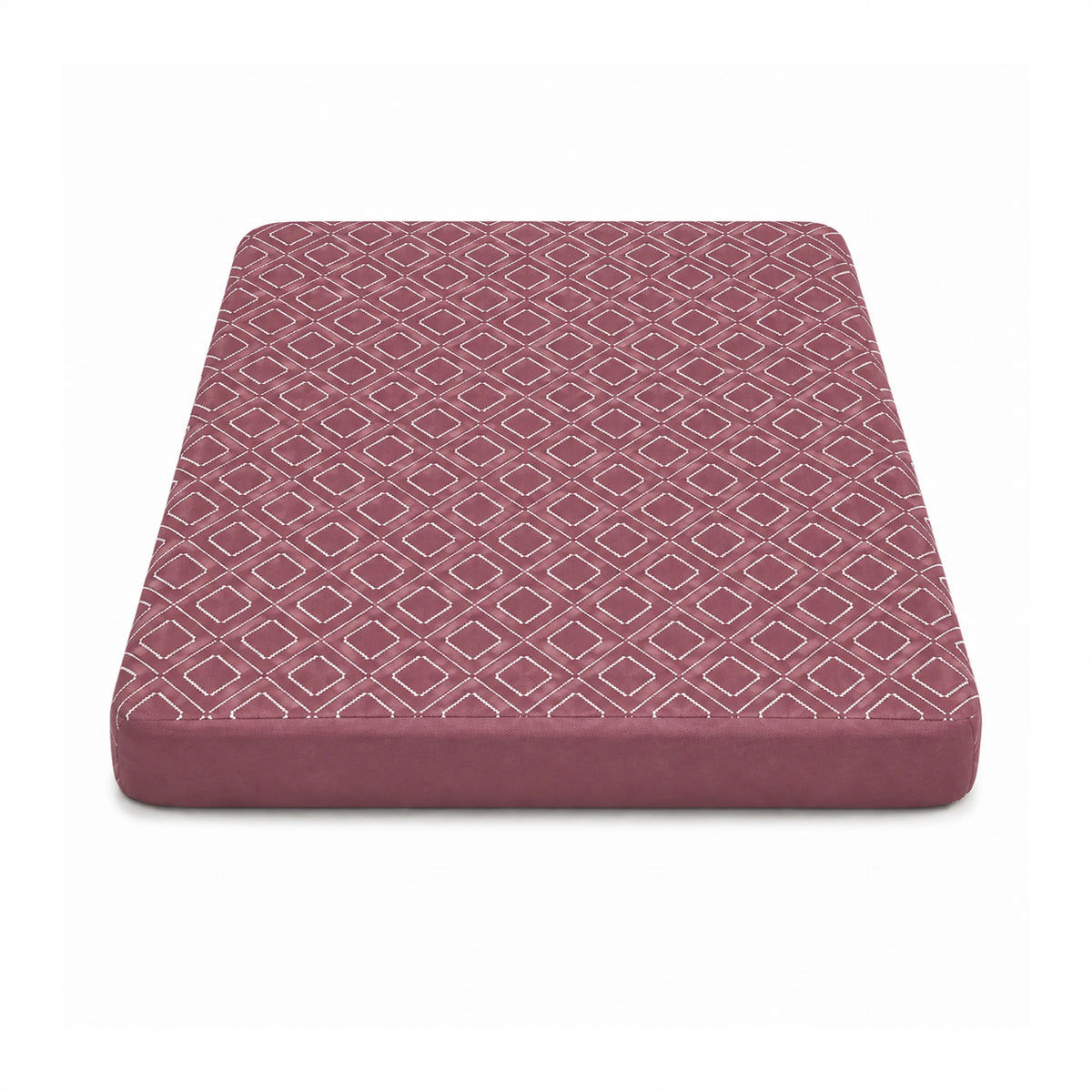 100% Waterproof Quilted Fitted Mattress Cover - Burgundy Pattern