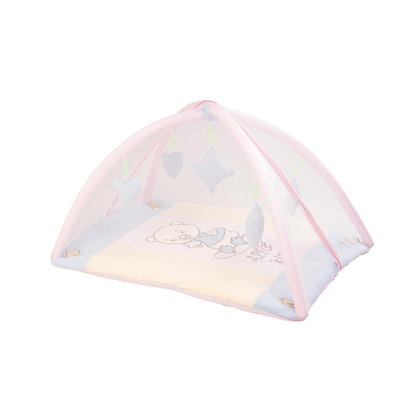 Bubzee Baby Carry Bed with Mosquito Net – Soft Cushioned Bedding Pink
