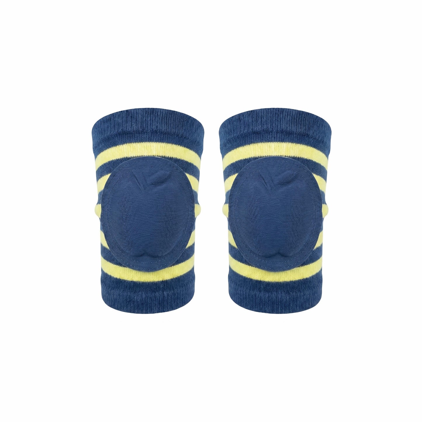 Bubzee Infant Knee Pads – Navy Blue & Yellow | Anti Slip Crawling Guard