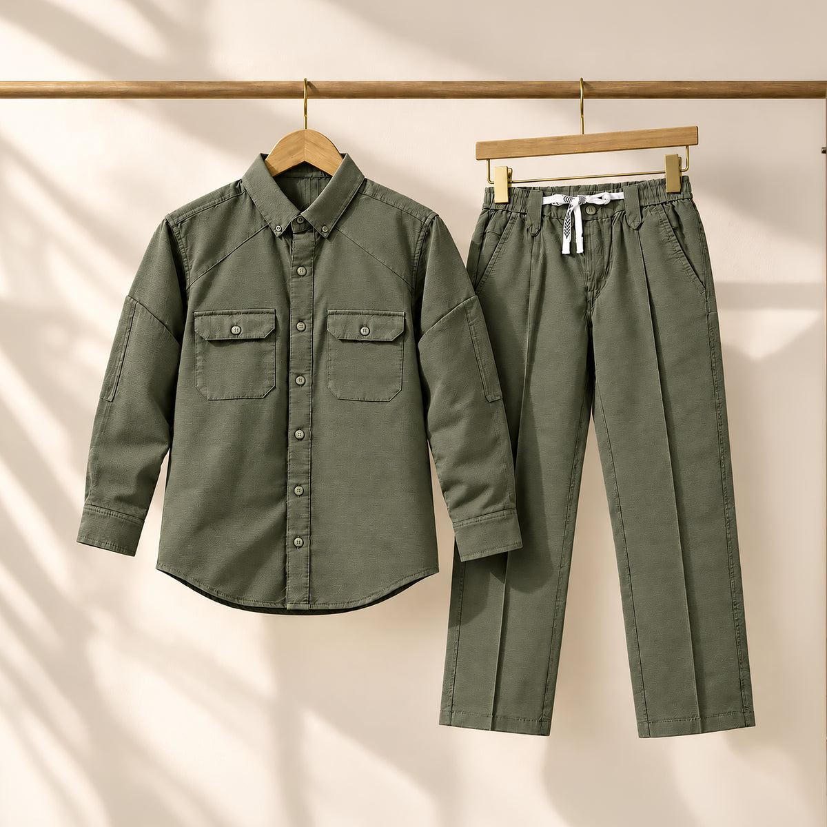 Men's Olive Green Shirt & Pant Co-Ord Set | Full Sleeve Utility Shirt with Matching Jogger-Style Trousers | Casual Smart Outfit for Parties, Travel & Daily Wear (Copy) (Copy) (Copy) (Copy)