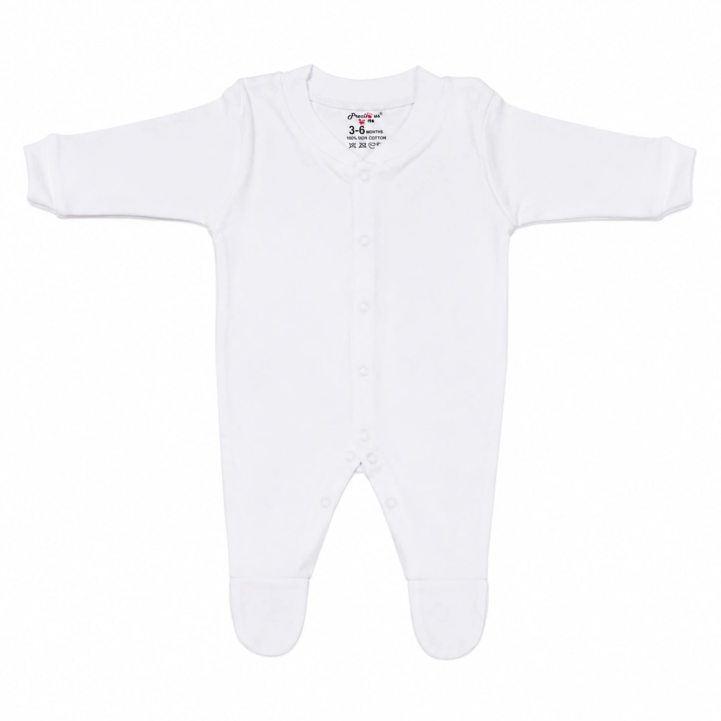 Pure Cotton Full Sleeve Baby Jabla (Sadra) with Front Snap Buttons