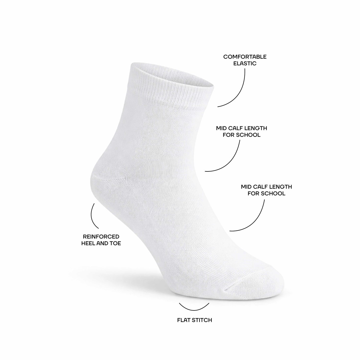 White School Ankle Socks