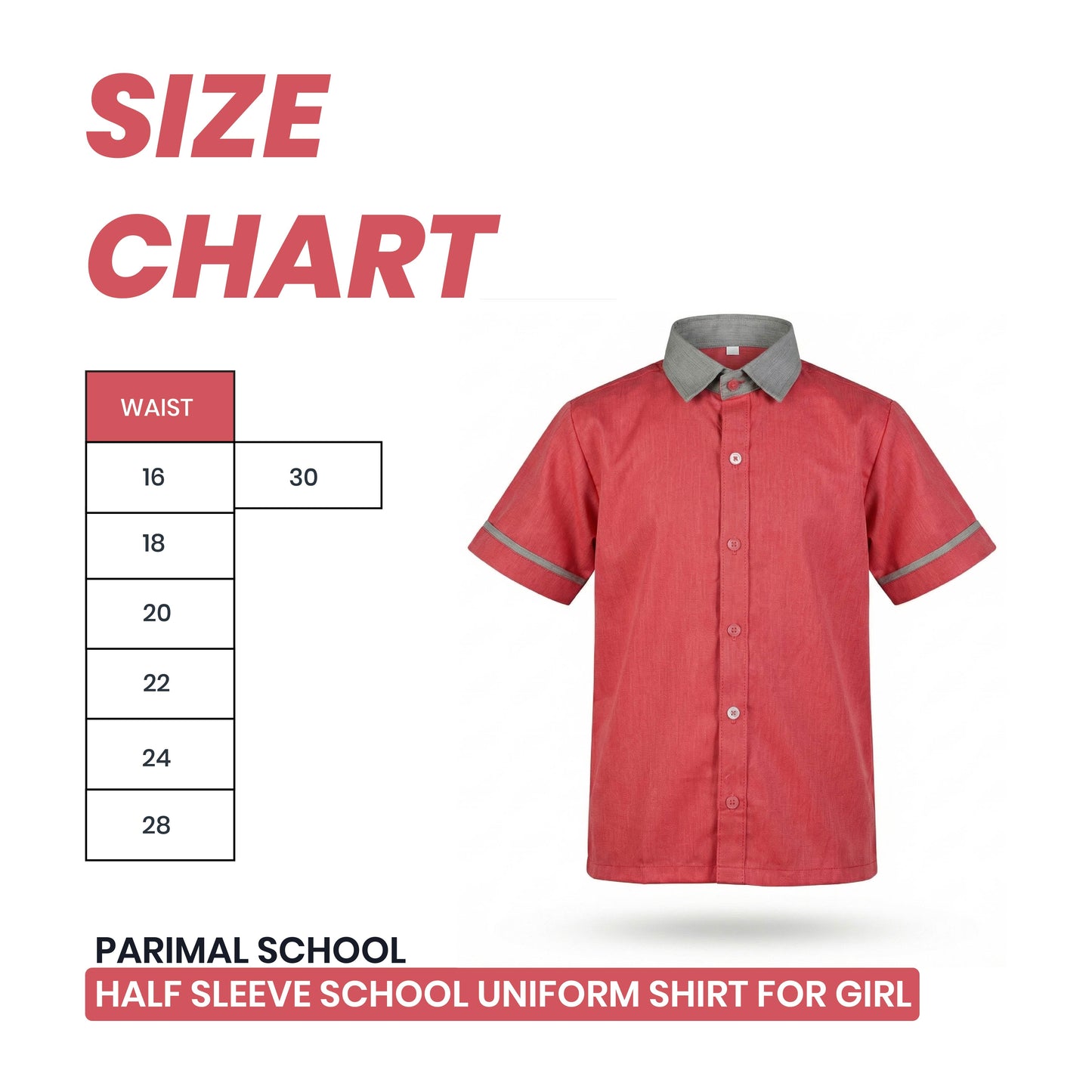 Parimal School Half Sleeve School Uniform Shirt