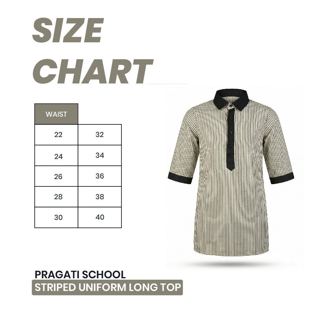 Pragati School Striped Uniform Long Top