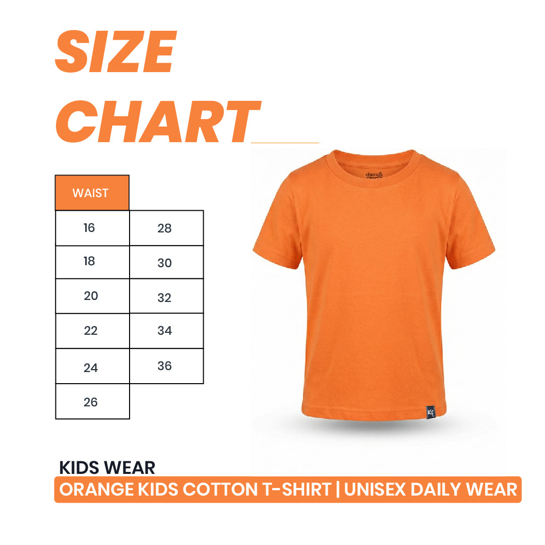 Orange Kids Cotton T-Shirt | Unisex Daily Wear