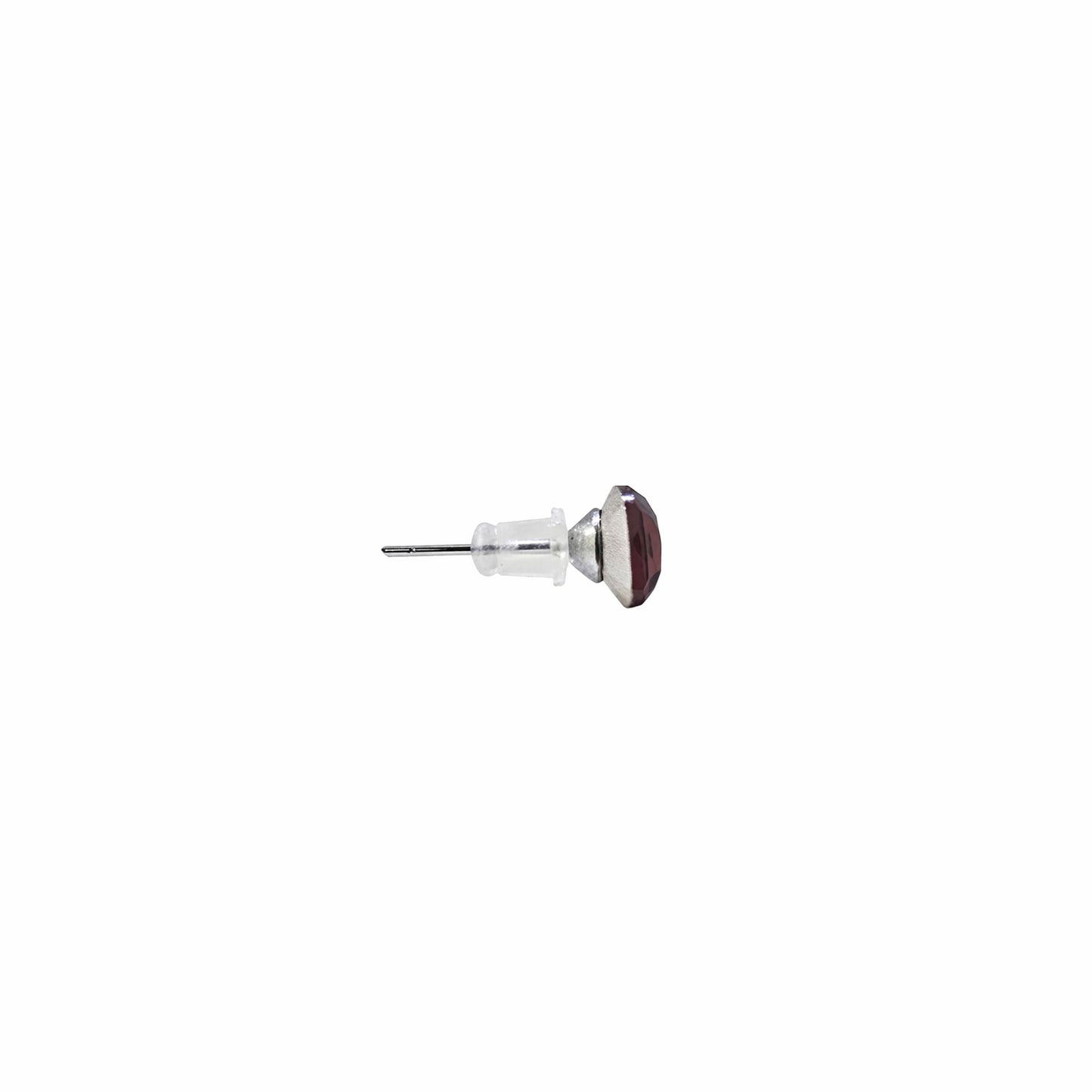 Shivora Deep Red Crystal Stud Earrings