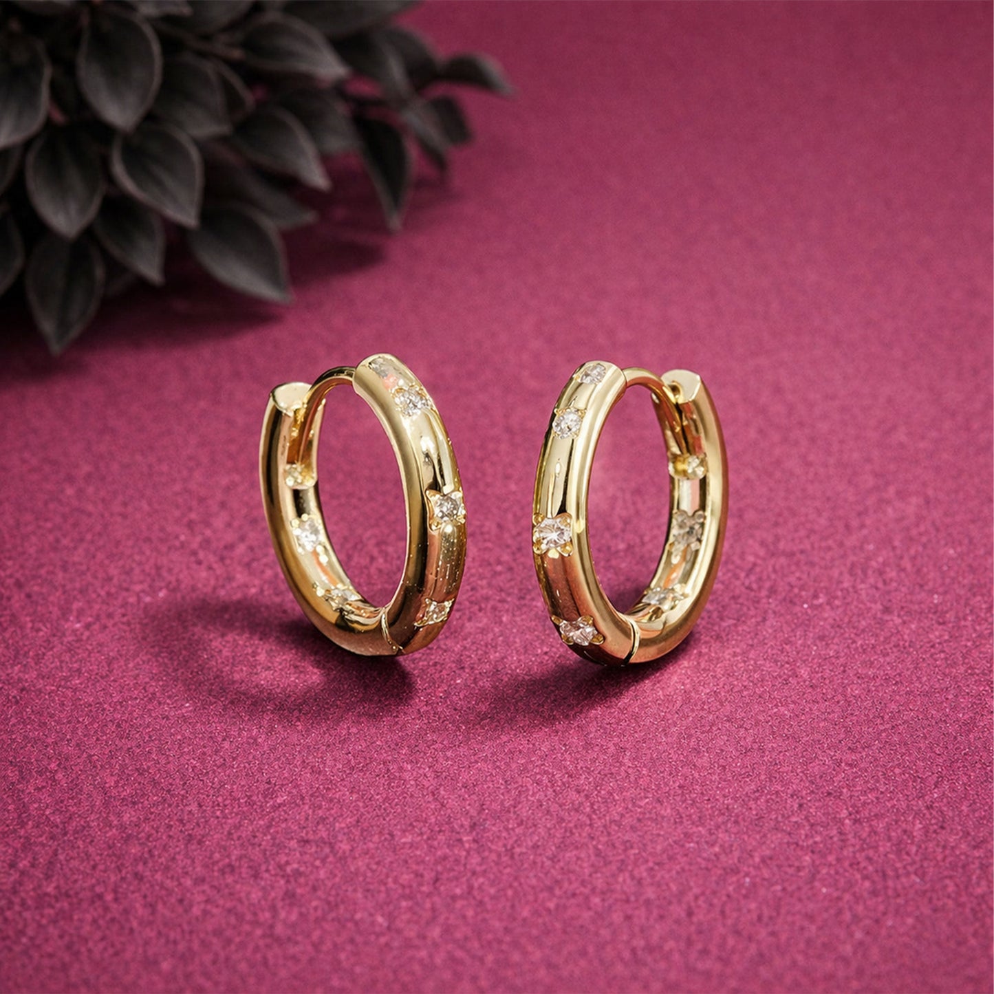 Shivora Lunex Crystal Huggie Hoops