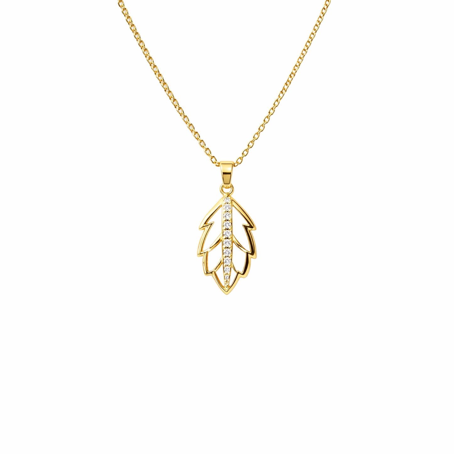 Shivora Crystal Leaf Pendant Necklace