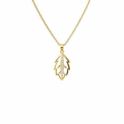 Shivora Crystal Leaf Pendant Necklace