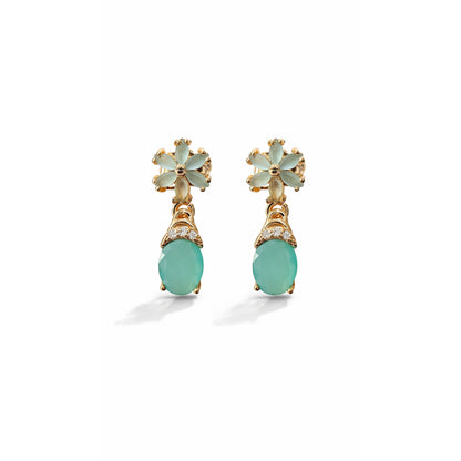Shivora Mint Blossom Crystal Drop Earrings