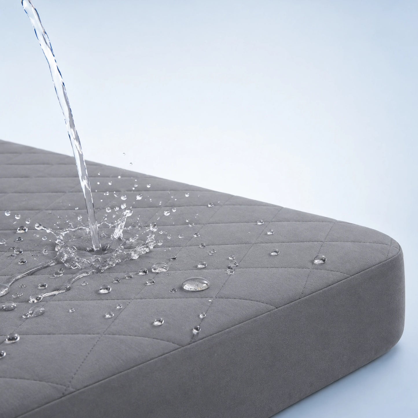 100% Waterproof Quilted Fitted Mattress Cover - Dark Grey