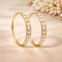 Shivora Gold Crystal Openable Bracelet
