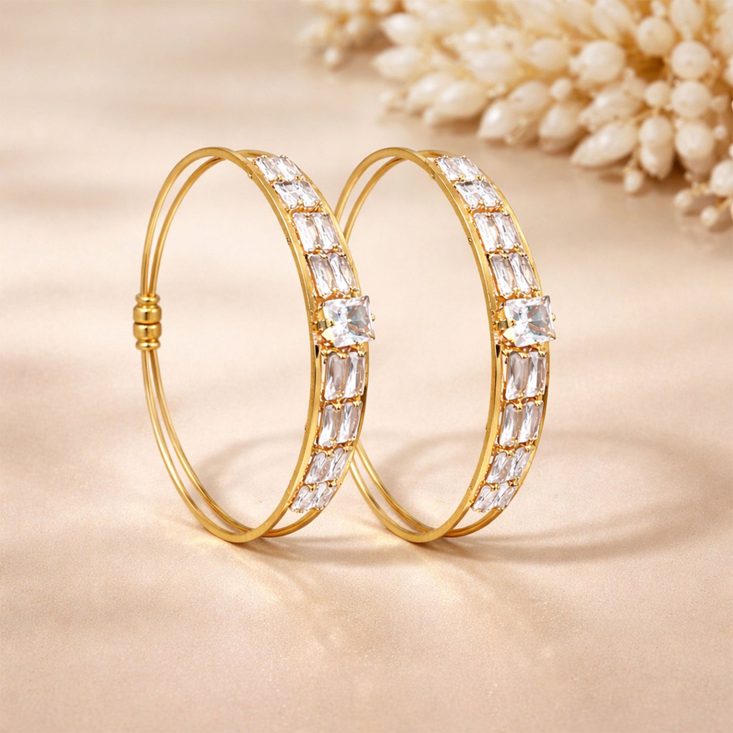 Shivora Gold Crystal Openable Bracelet