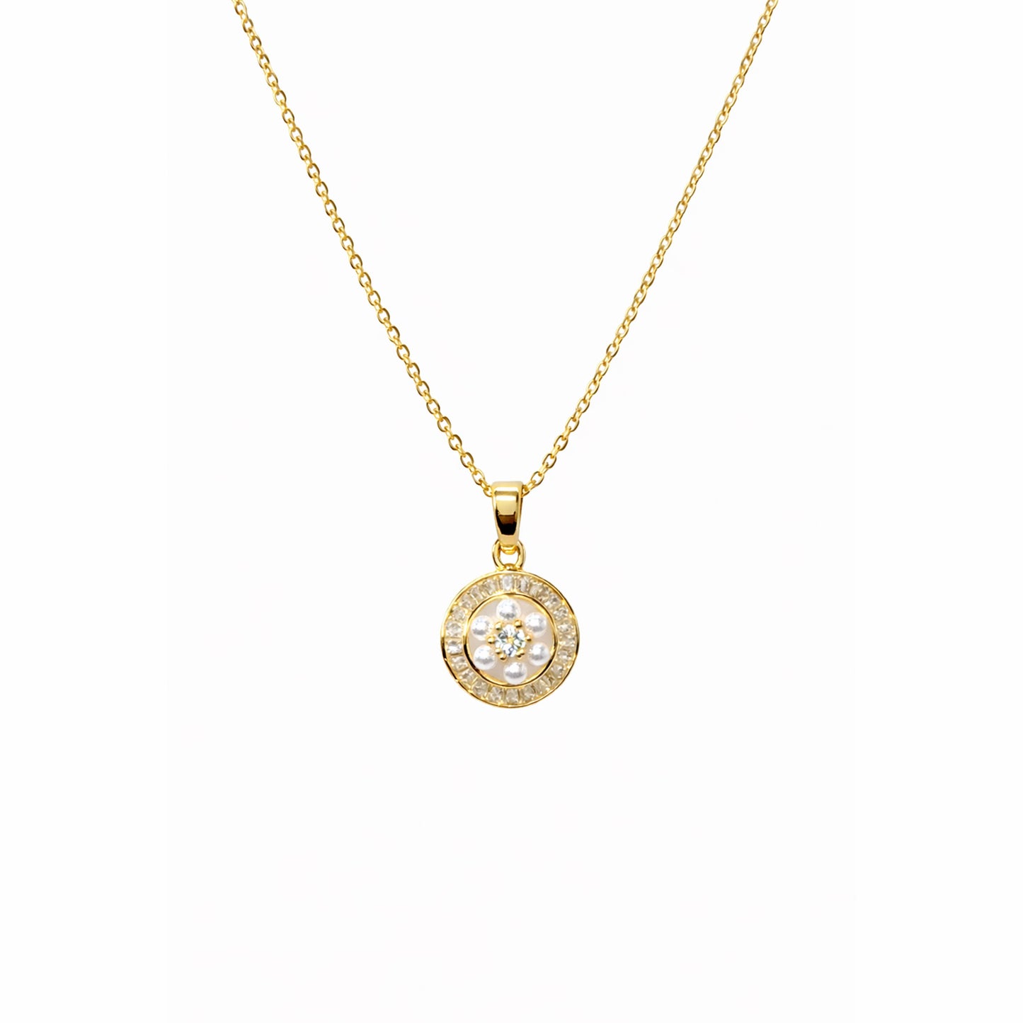 Shivora Pearl Blossom Circle Necklace