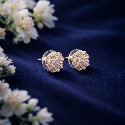 Shivora Crystal Bloom Stud Earrings