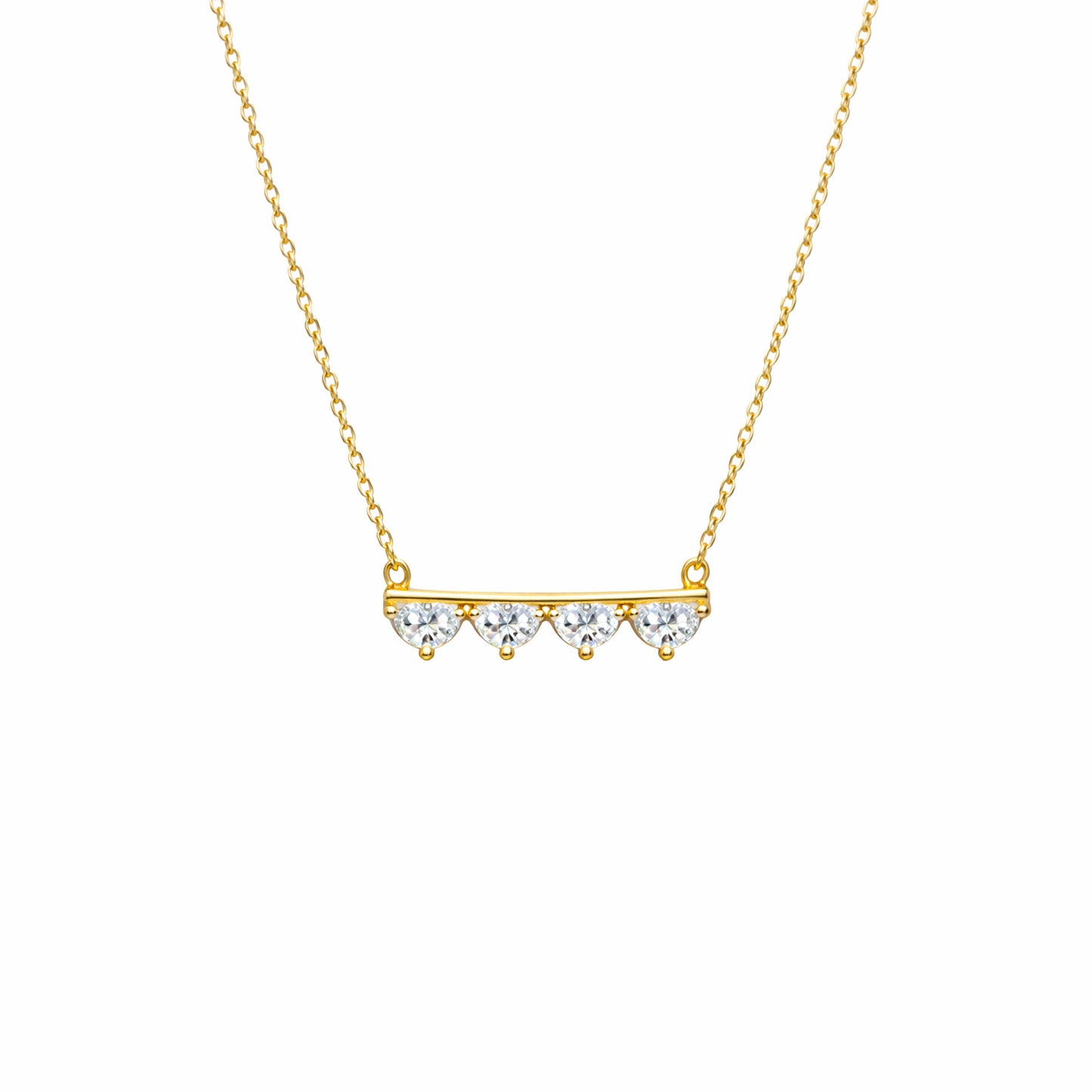 Shivora Golden Heartline Crystal Necklace