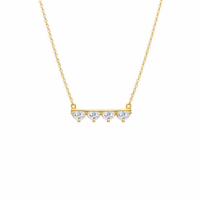 Shivora Golden Heartline Crystal Necklace