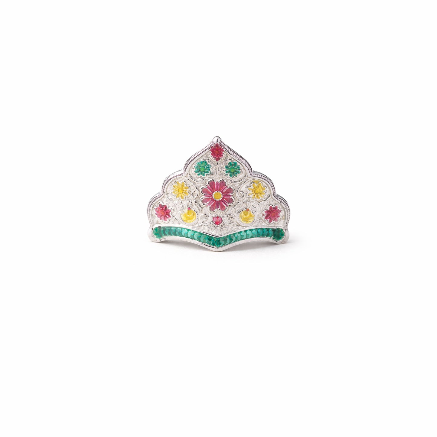Shivora Shree Laddu Gopal Royal Floral Mukut (Red Multicolor)