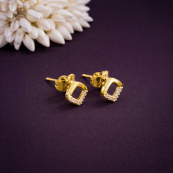 Shivora Gold-Toned Crystal Square Stud Earrings