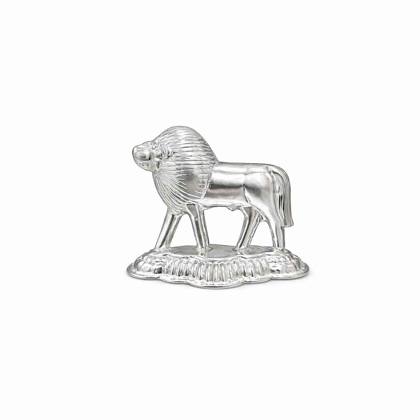 Shivora Sacred Silver Lion Idol for Puja