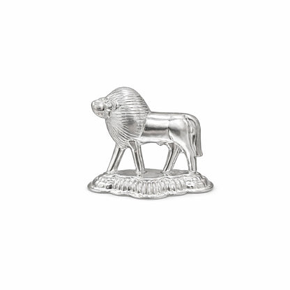 Shivora Sacred Silver Lion Idol for Puja