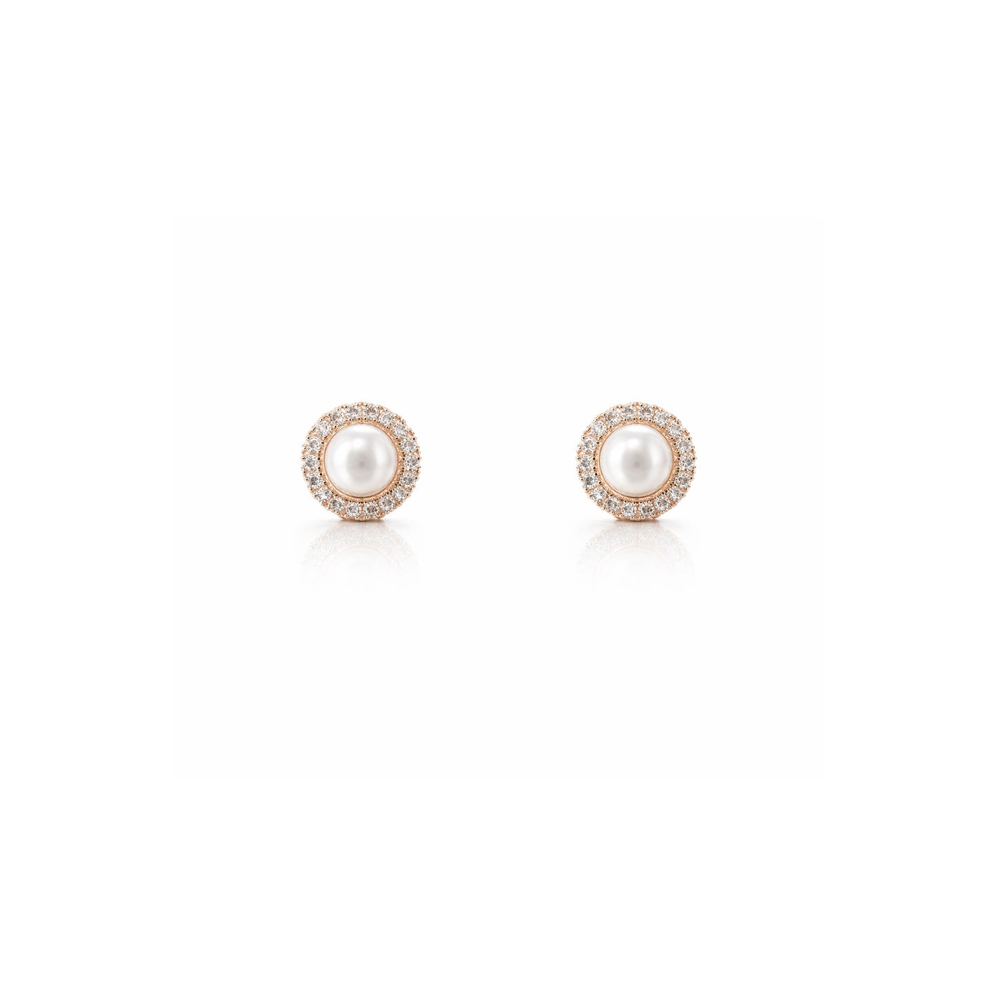 Shivora Classic Pearl Halo Stud Earrings