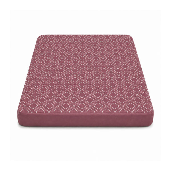 100% Waterproof Quilted Fitted Mattress Cover - Burgundy Pattern