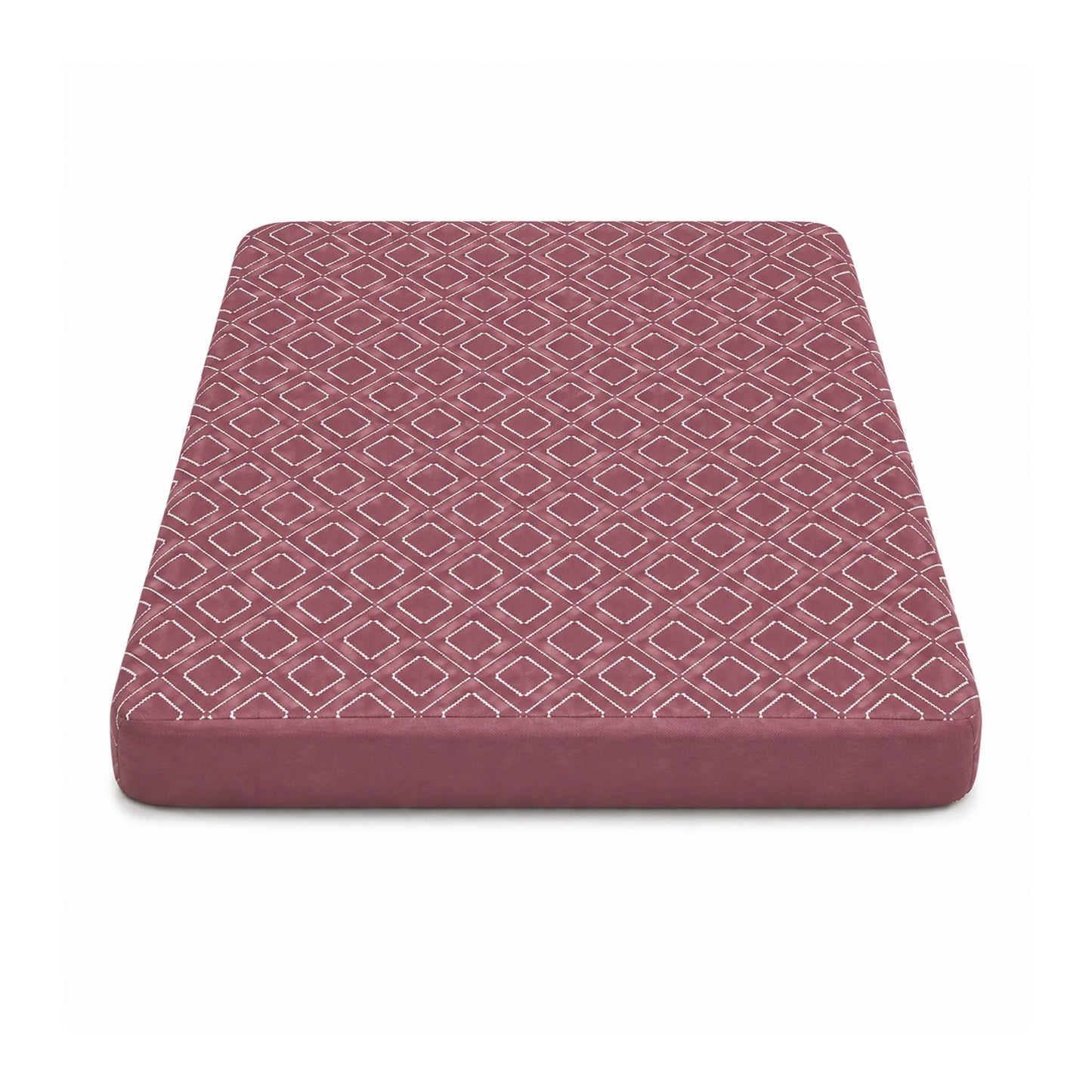 100% Waterproof Quilted Fitted Mattress Cover - Burgundy Pattern