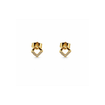 Shivora Gold-Toned Crystal Square Stud Earrings