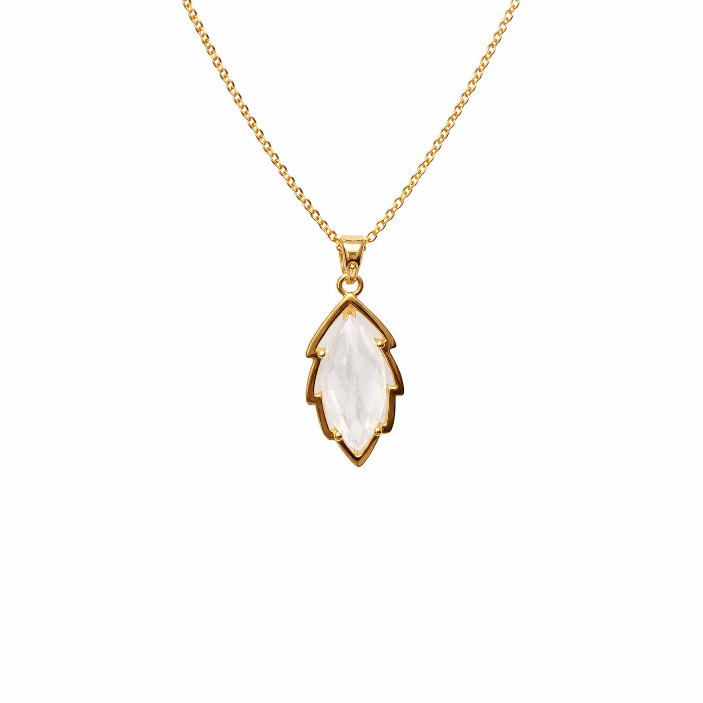 Shivora Crystal Leaf Pendant Necklace
