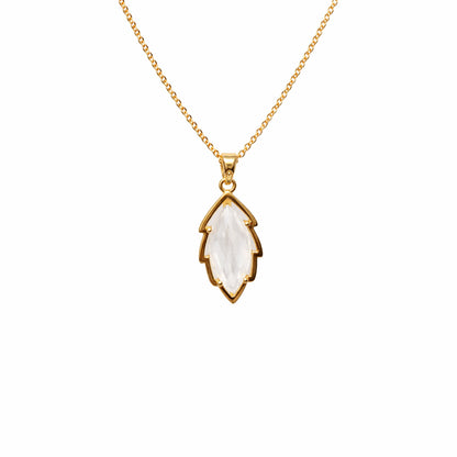 Shivora Crystal Leaf Pendant Necklace