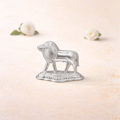 Shivora Sacred Silver Lion Idol for Puja