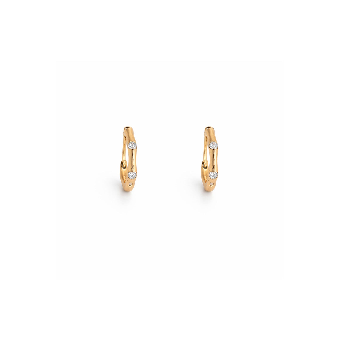 Shivora Minimal Crystal Huggie Hoops