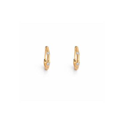 Shivora Minimal Crystal Huggie Hoops