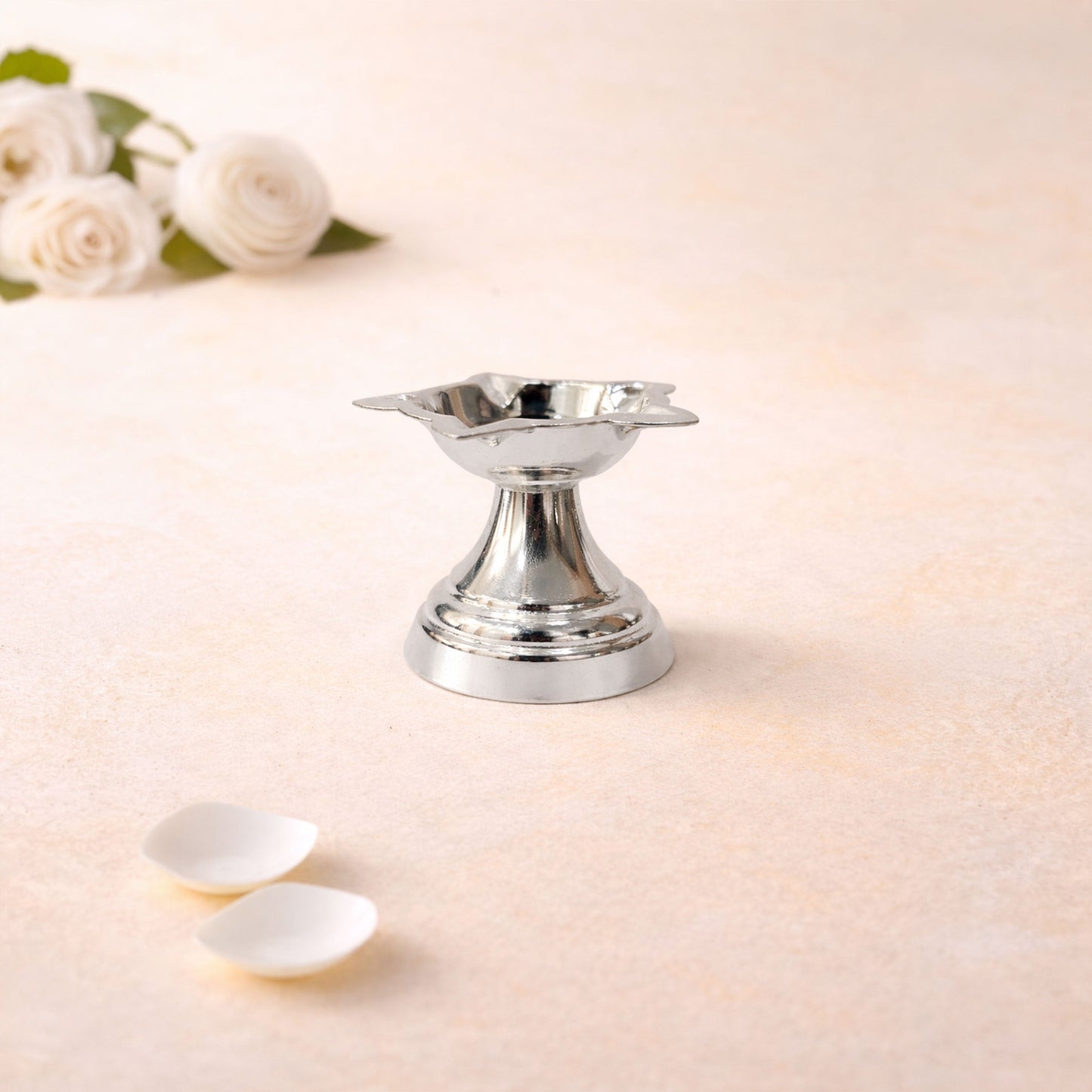 Shivora Silver Flower Diya