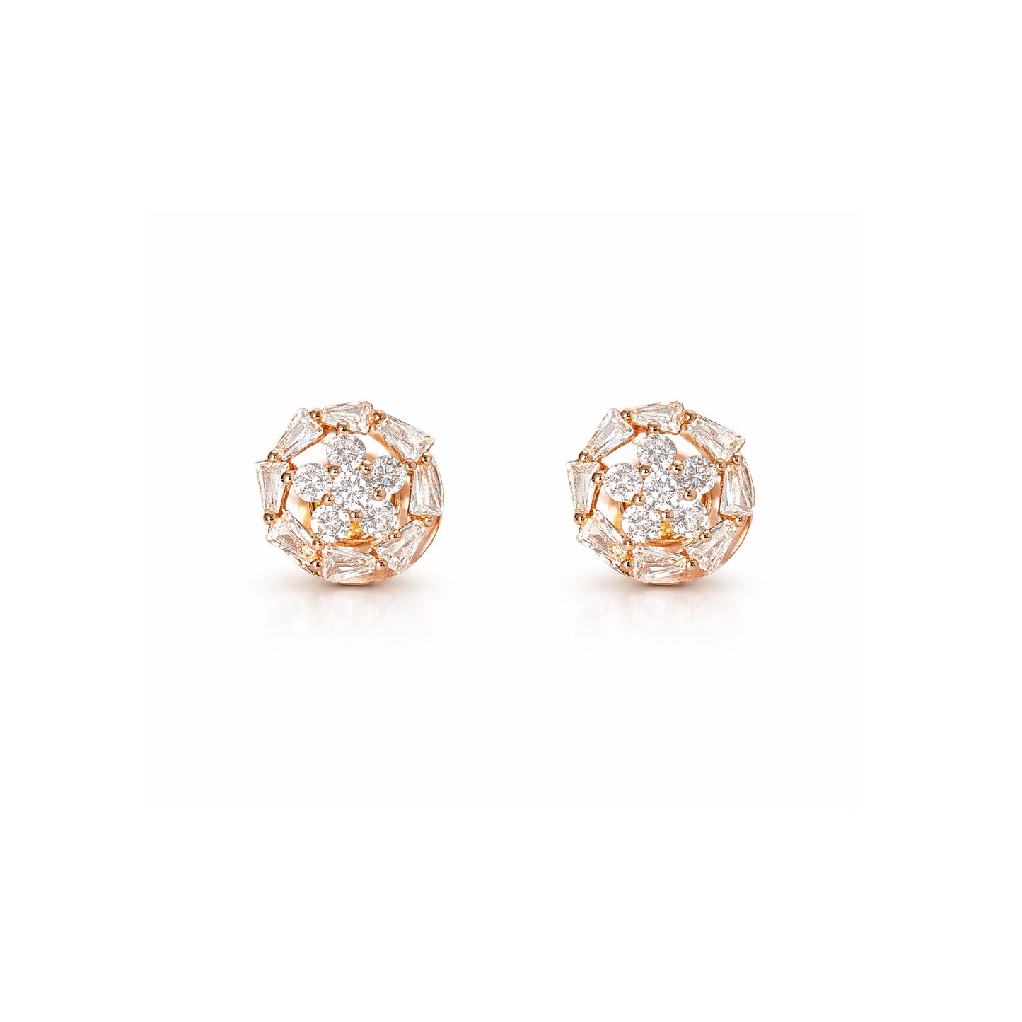Shivora Crystal Bloom Stud Earrings