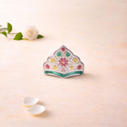 Shivora Shree Laddu Gopal Royal Floral Mukut (Red Multicolor)