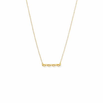 Shivora Golden Heartline Crystal Necklace