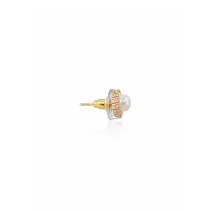 Shivora Classic Pearl Halo Stud Earrings