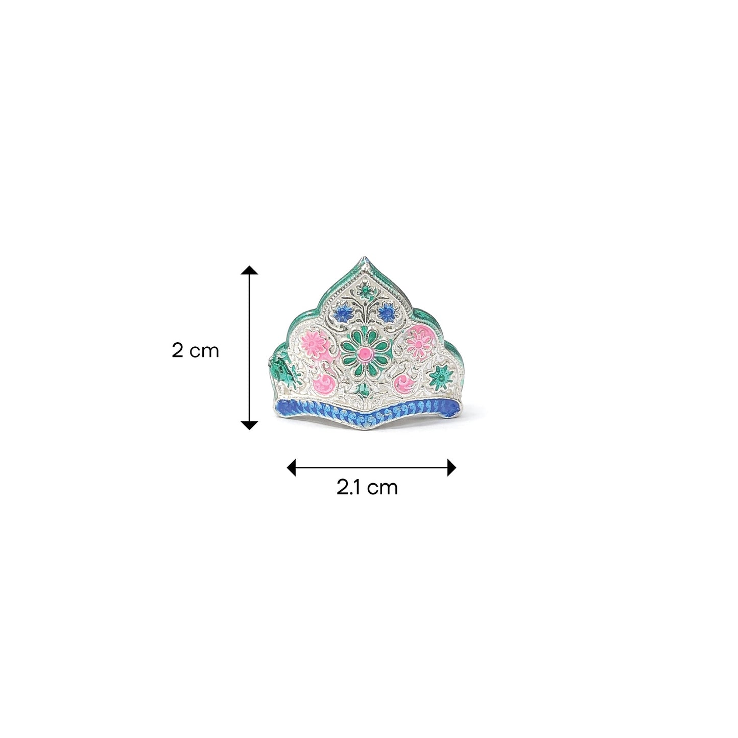 Shivora Shree Laddu Gopal Floral Mukut (Blue-Green)