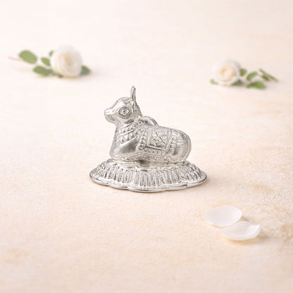 Shivora Silver Plated Nandi Idol