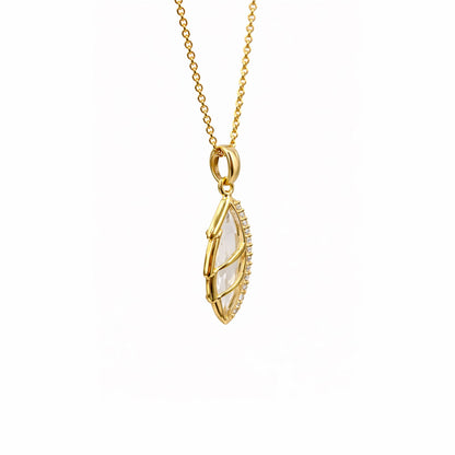 Shivora Crystal Leaf Pendant Necklace