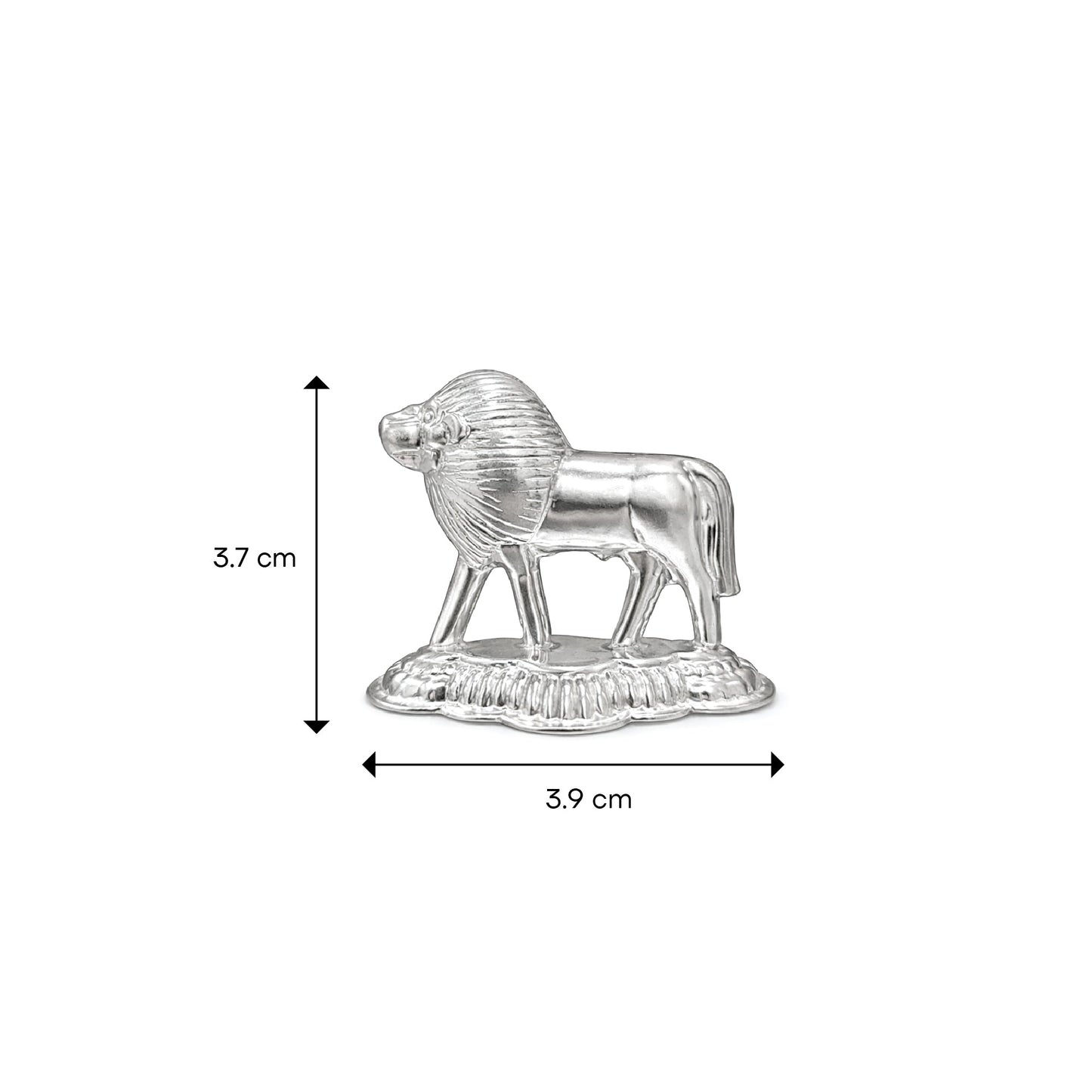 Shivora Sacred Silver Lion Idol for Puja