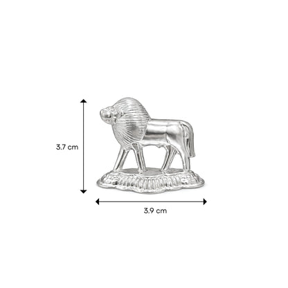 Shivora Sacred Silver Lion Idol for Puja
