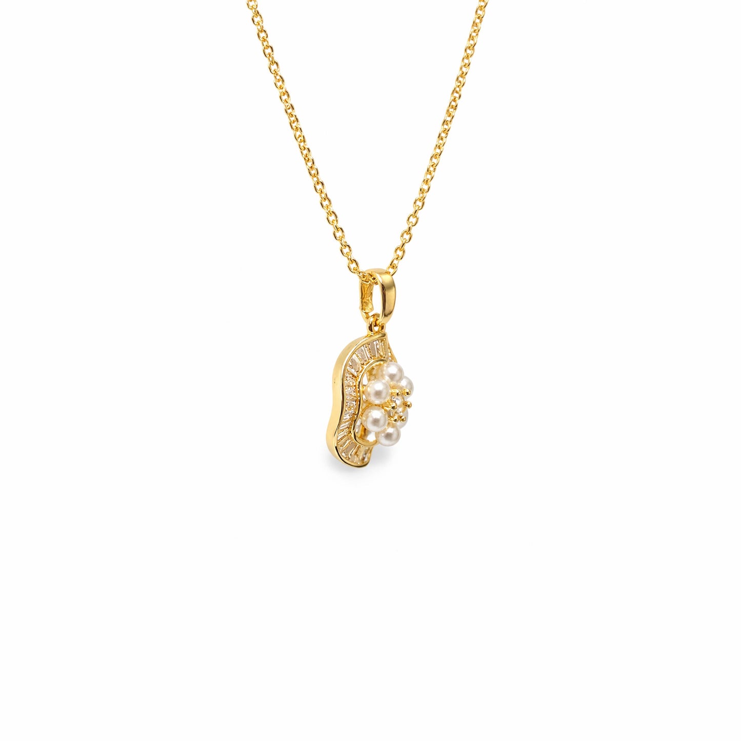 Shivora Pearl Blossom Circle Necklace