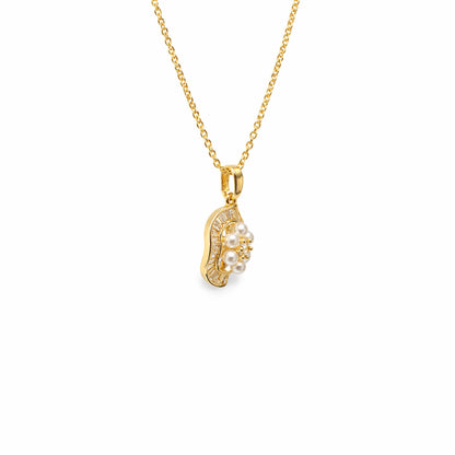 Shivora Pearl Blossom Circle Necklace