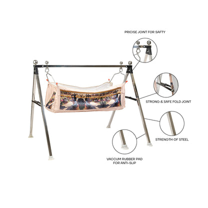 Bubzee Dual Knob Baby Jhula Stand (Wide Frame)