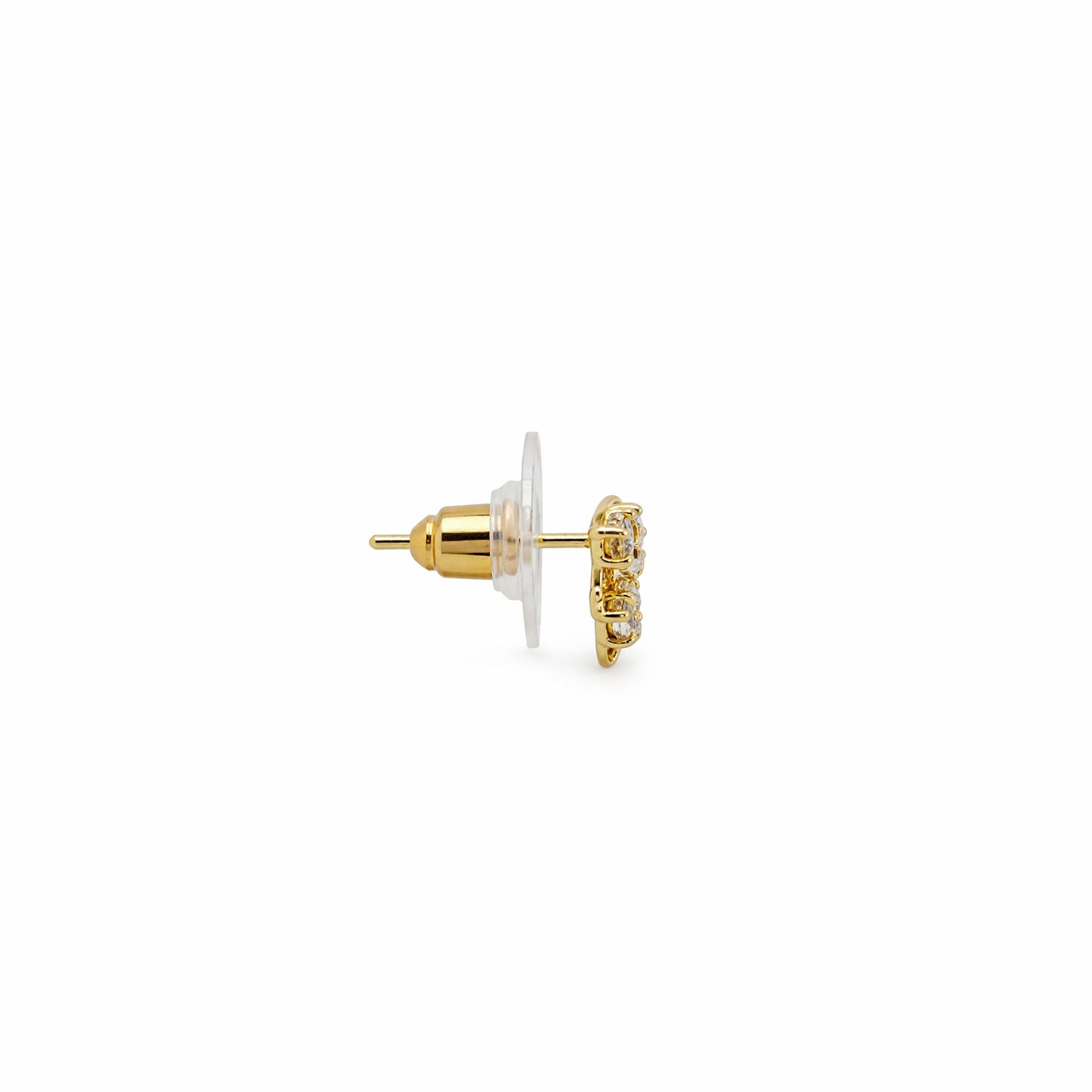 Shivora Crystal Floral Stud Earrings With Gold Tone