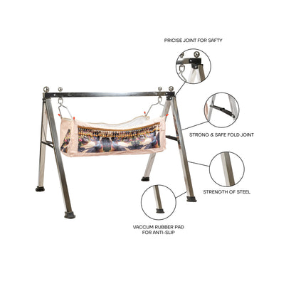 Bubzee Straight Bar Baby Jhula Stand (Steel)