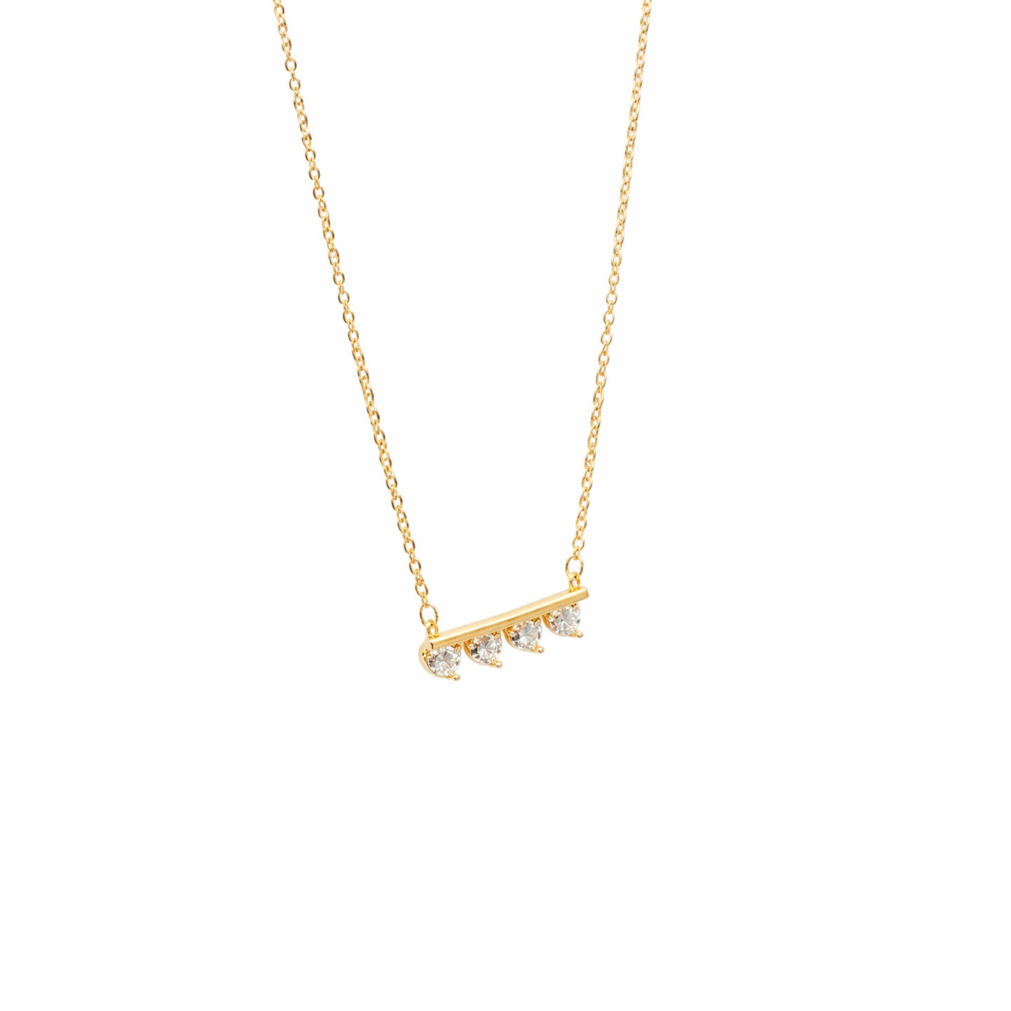 Shivora Golden Heartline Crystal Necklace